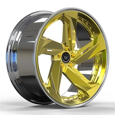 Audi S7 2019 Tuning Rims Custom 2-PC 19x8.5 guld poleret skive og klar poleret læbe