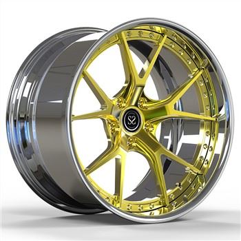 Fit To Ford Charge 5x115 2-PC 6061-T6 aluminiumsfælge polsk tønde plus guldskive 19 og 20 tommer