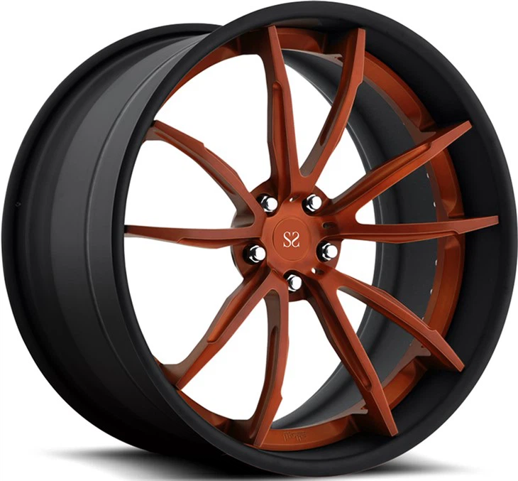 2-PC 18 19 20 21 22Tommer til Ferrari-hjul Black Machine Lip PCD 5x112 5 huller Smedet legeret specialfælge